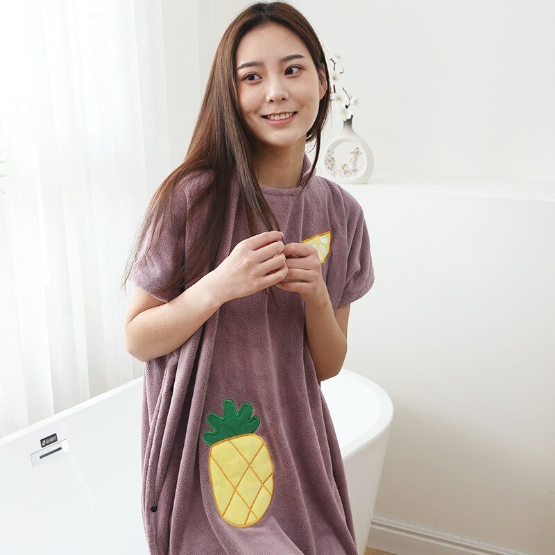 Wearable Microfiber Bathrobe Woman Shower Female Soft Bath Towel for Adults for Home Textiles Bath and Sauna Towels Bathroom: B