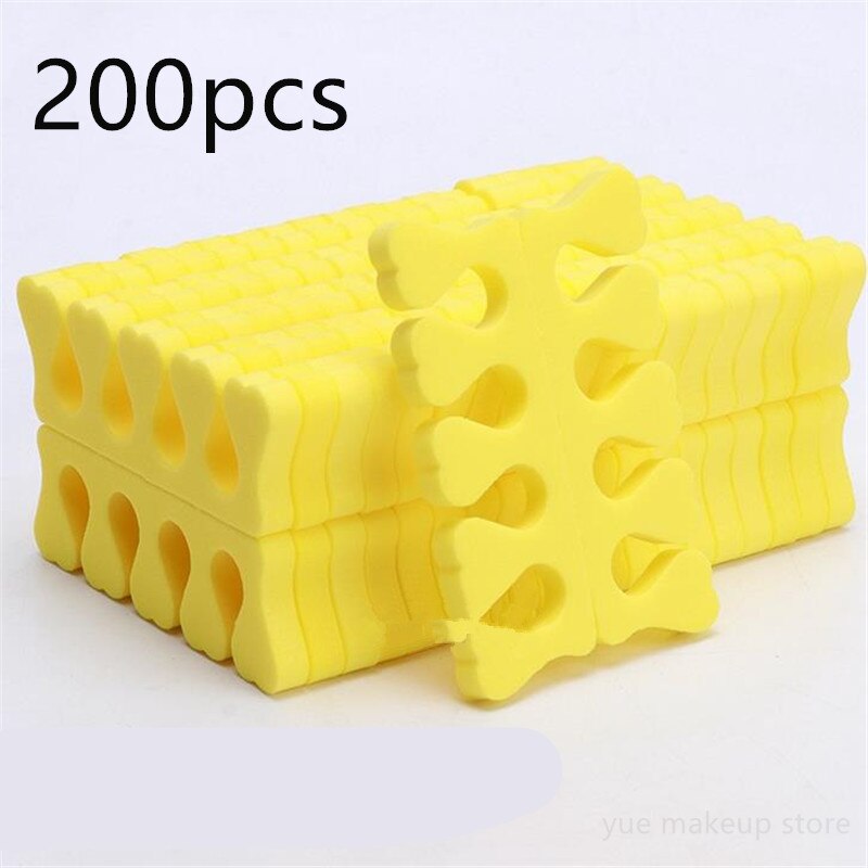 100/200/500pcs Soft Foam Pedicure Toe Separators Nail Art Finger Separators Toe Stretcher For Toe & Finger 20#: 200pcs yellow