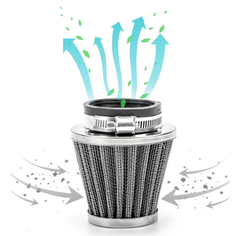 Filtros de aire cónicos para motocicleta, filtro de aire Universal con abrazadera, modificación de entrada de cono cónico, filtro de aire para coche, Moto todoterreno