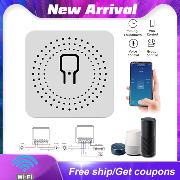 Tuya zigbee smart switch nej / med neutral  eu 220v 2- vejs trådløs lyskontakt relæ zibee 2 mqtt hjemmeassistent tuya smart home