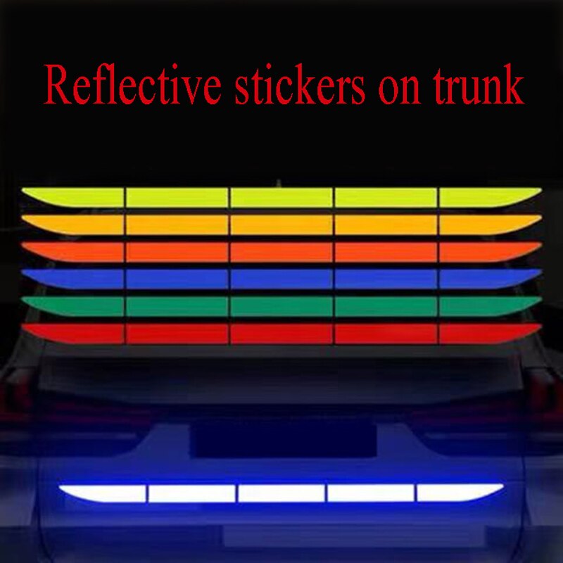 Car Scratch Decorative Stickers Car Trunk Reflective Stickers Luminous Anti-collision Tail Warning Tape Stickers Car Accessories