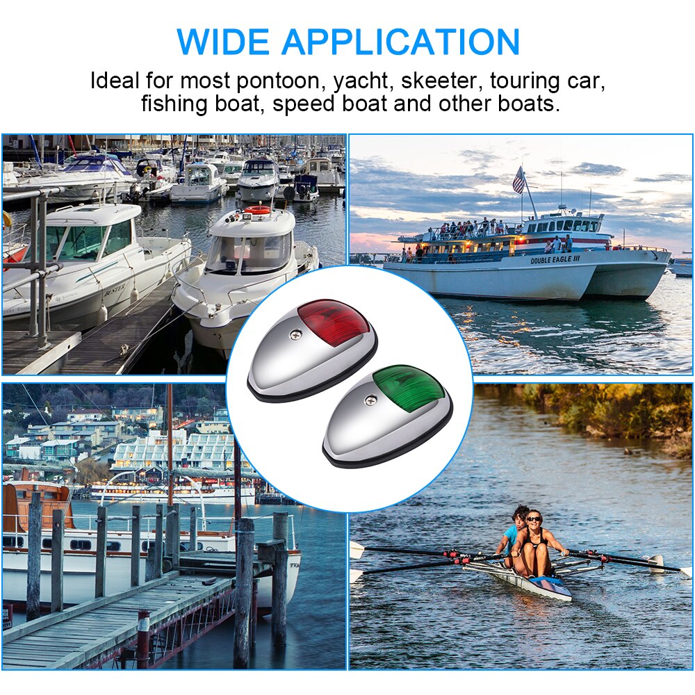 Universal Navigation Light Lamp Marine Boat Lights LED Bulb Black/White Housing ABS Plastic Signal Light 12V