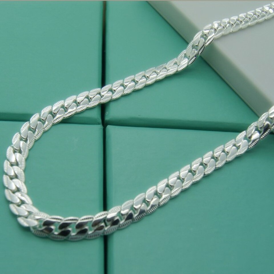 BABYLLNT collana in argento Sterling 925 Unisex 5MM piatto serpente catena a maglie aragosta chiusura Collares collane per donna uomo gioielli