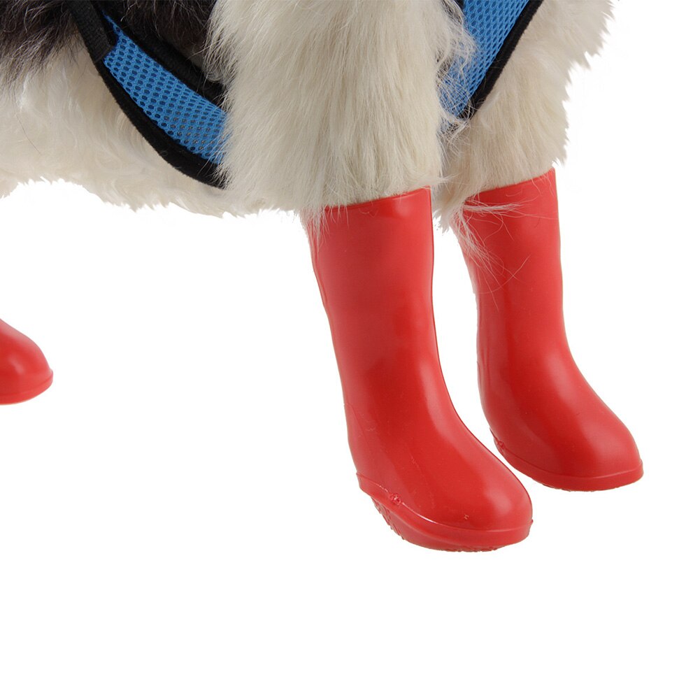 4 pièces chaussures pour chien de compagnie S/M/L imperméable chien bottes chien chiot chaussures antidérapant extensible pour animaux de compagnie bottes de pluie chien de compagnie chaussures de pluie