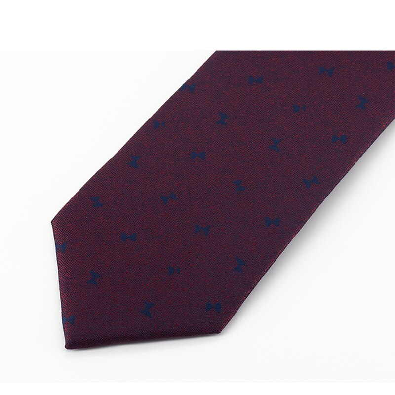 Brand 8CM Wide Business Tie For Men Deep Red Formal Necktie Party Wedding Work Box