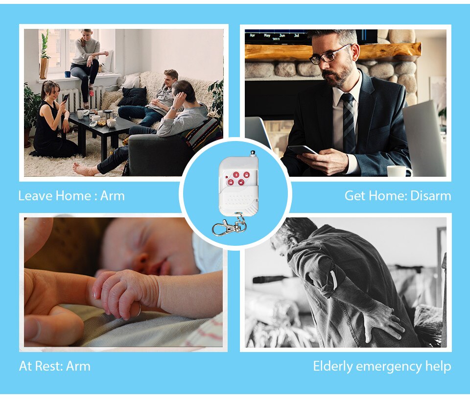 Wireless Remote Controller for Alarm System with 433MHz