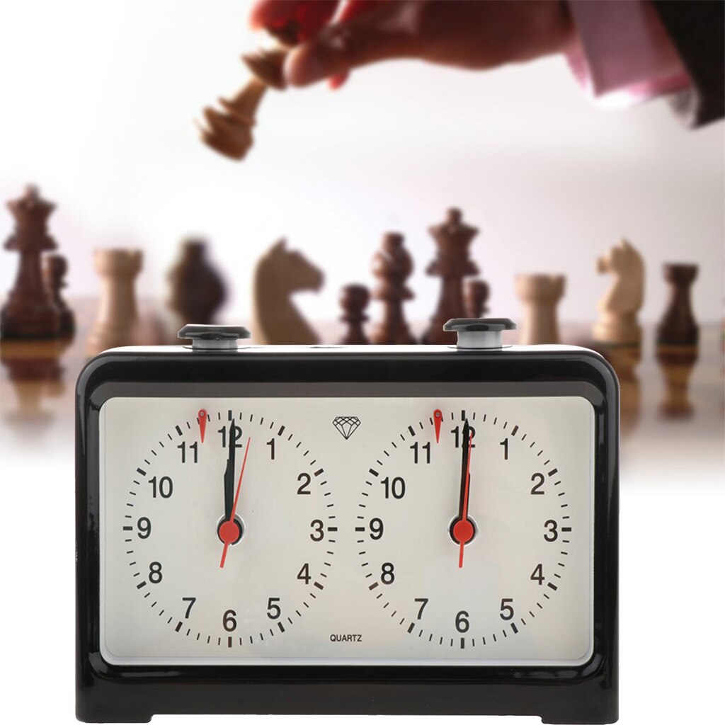 Reloj de ajedrez analógico portátil , juego de accesorios para jugadores, contador de tiempo