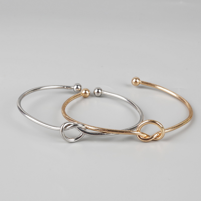 Pulseras de con nudo para hombre y mujer, brazaletes de pareja de hierro y Metal, 2 uds., , amuleto de corazón, joyería