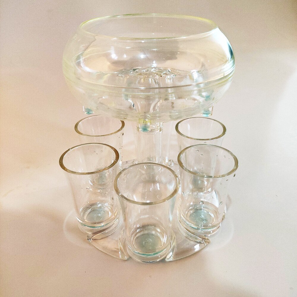 Acryl Materiaal 6 Shot Dispenser Houder Carrier Caddy Liquor Dispenser Wijn Whisky Bier Dispenser Holder Drinken Games Gereedschap: Acrylic Set White