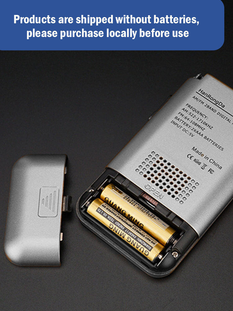1pc AM FM Portable Radio Transistor Radio With Loud Speaker and phone Jack 2AAA Battery（ Without Battery)Operated
