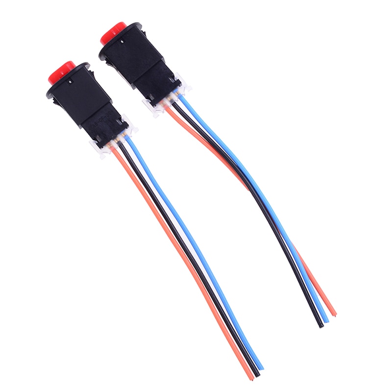Interruptor de luz de peligro para motocicleta, intermitente de advertencia doble, señal de emergencia con bloqueo de 3 cables, 2 uds.