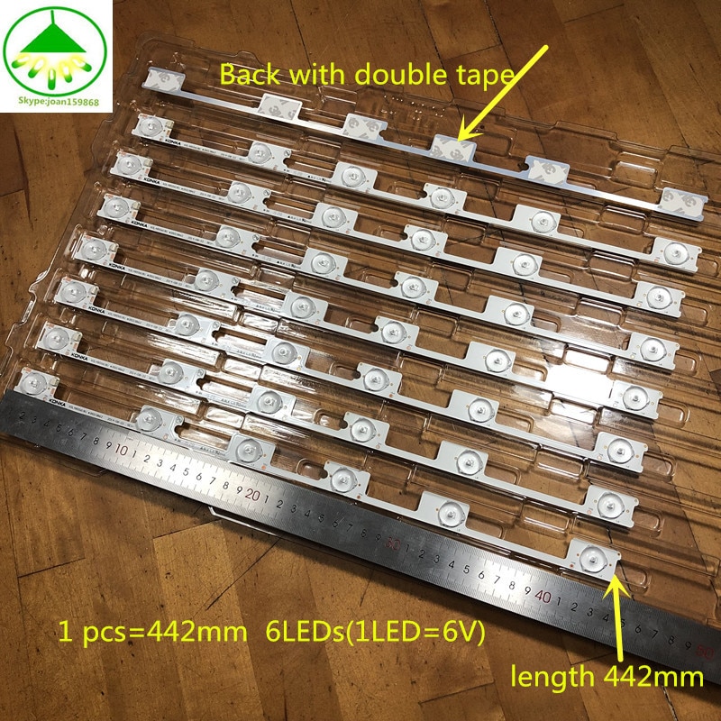 12 stks/partij 100% goede LED backlight bar strip voor KONKA KDL48JT618A/KDL48SS618U 35018539 6 LEDS (6 v)