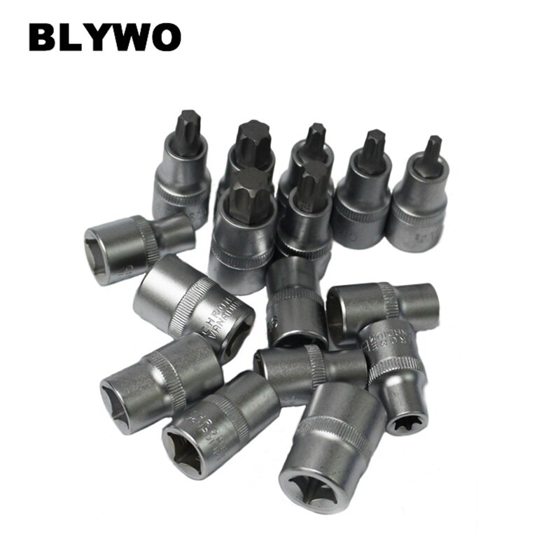 17pcs/Set 1/2 inch Star Torx Socket Tools Set Male Female Sockets for Mechanics Repair Tool Kit