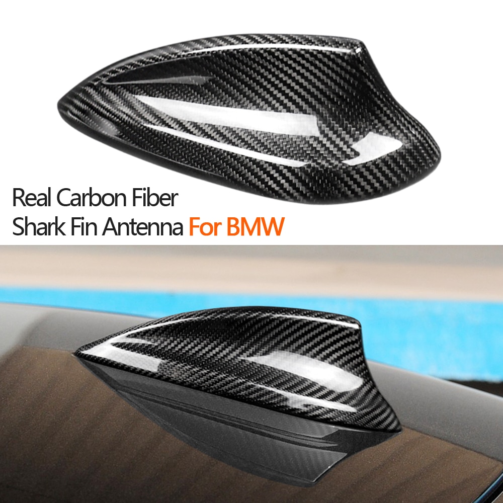 Ægte kulfiber bil tag hajfinne antenne antenner dæk trim til bmw  e90 e92 f20 f30 f10 f34 g30 g20 f15 f16 f45 bil styling