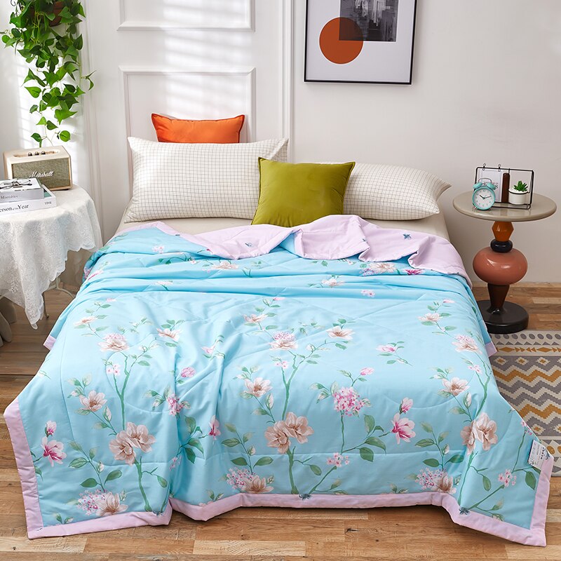 1Pc Afdrukken Puur Katoen Comfortabel En Zacht Sprei Zomer Dekbed Deken Dekbed Thuis Textiel: 150x200cm / 23