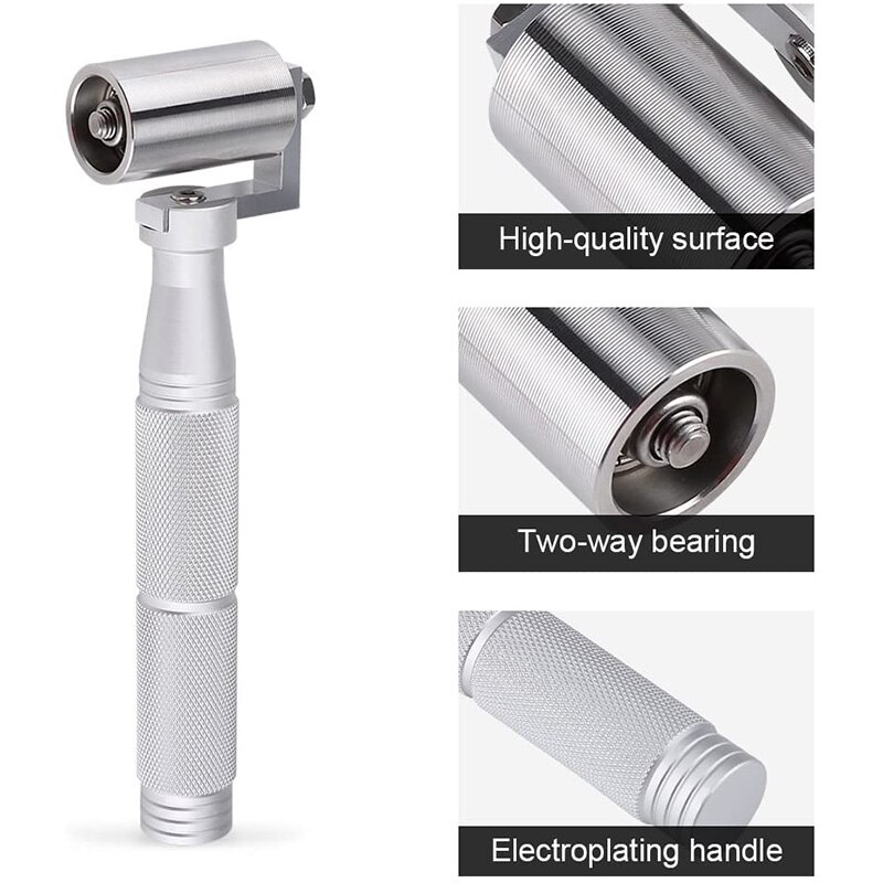 Retail 40mm Stainless Steel Wallpaper Seam Roller Tool Flat Pressure DIY Plate Hand Roller Paint Tool