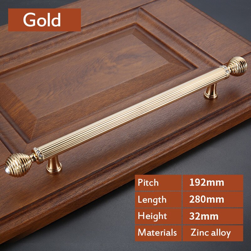 Gull dørhåndtak port luksus svart skuff trekker kjøkkenskap håndtak og knotter møbelhåndtak maskinvare: D