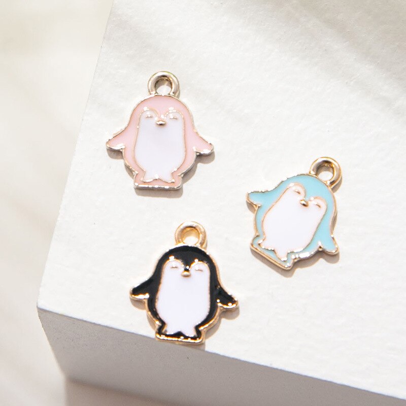 10Pcs Enamel Verzilverd Penguin Charm Hanger Voor Jewerly Diy Maken Armband Vrouwen Ketting Oorbellen Accessoires Bevindingen