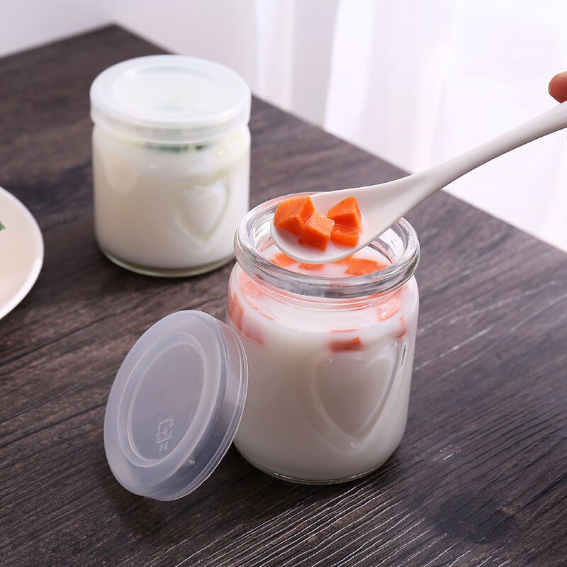 4Pcs Glazen Potten Hittebestendig Transparante Glazen Fles Thuis Diy Koken Melk Yoghurt Fles Gelei Mousse Pudding Fles