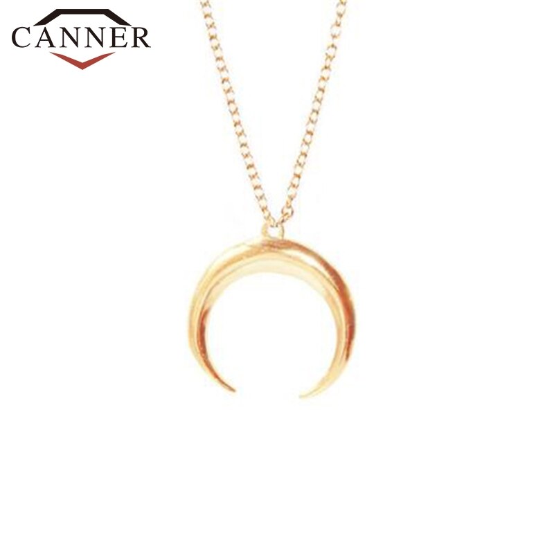 100% collar con colgante de plata de ley 925 auténtica para mujer, collar de cadena de la luna de ins Retro con personalidad Simple, collar de color dorado