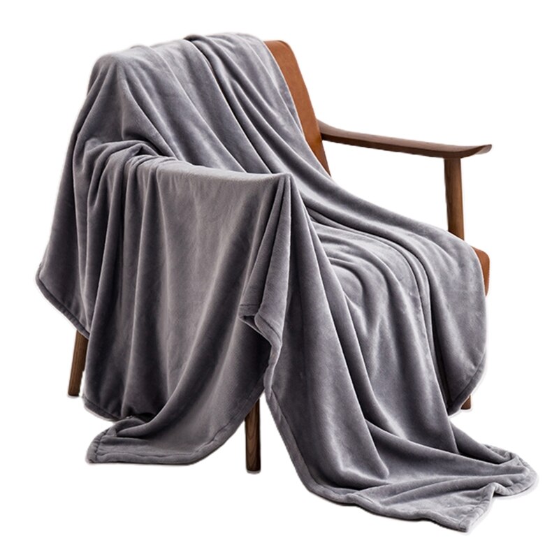 Winter herfst dikke flanellen deken, tweepersoonsformaat, superzacht, gezellig, warm, luxe, effen beddengoed van microvezel, lakens voor de bank.: Gy