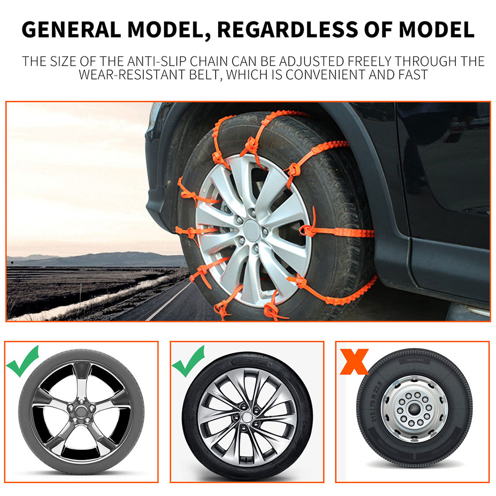 AP3285-Z 20Pcs Car Tire Anti-skid Strap 10*910mm Vehicle Tyre Non-slip Zip Grip Strip Adding Tire Traction Snow Ice Prevention
