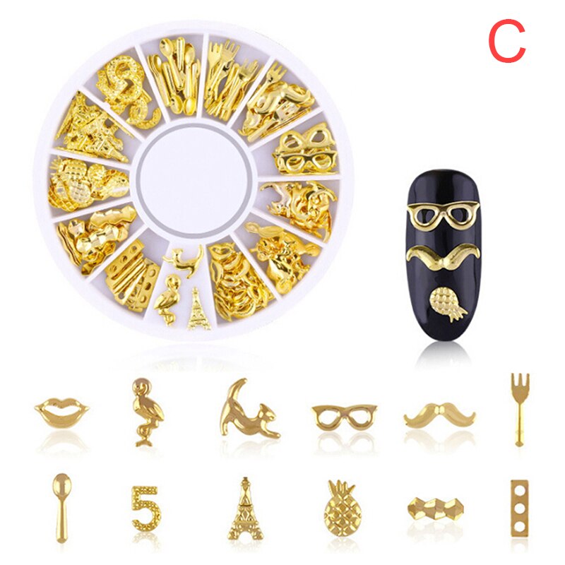 Relleno de materiales de relleno de Color dorado, 1 caja de resina epoxi DIY, herramientas de joyería artesanal para hacer joyas, 2mm-10mm: C