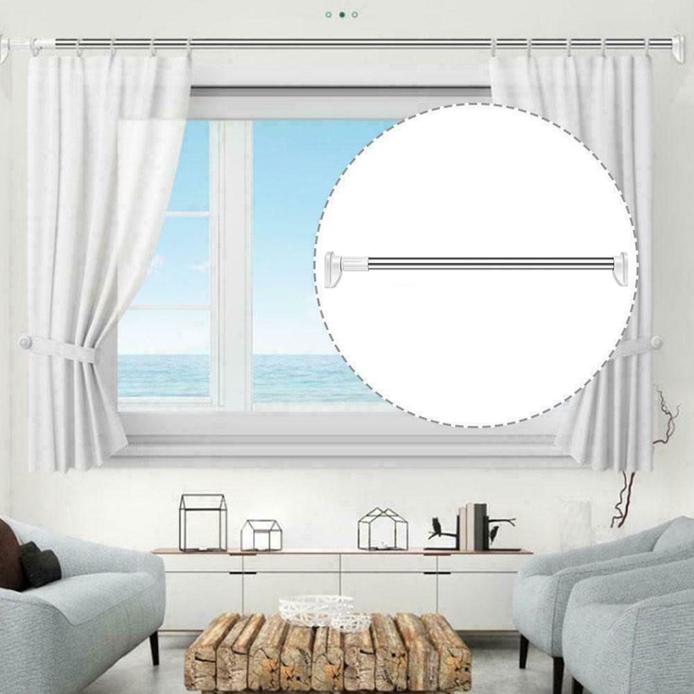 Durable Clotheshorse Telescopic Clothesline Pole Free Clothes Rod Retractable Drying Punching Balcony Bedroom For Bathroom E1I6