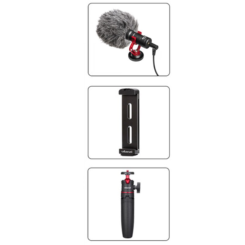 Aluminum Tablet Tripod Mount w/ Cold Shoe Mount Pad Clip Bracket Holder Stand 1/4 Screw for ipad Pro Mini Tablets Metal Clamp: Clip Tripod Mic