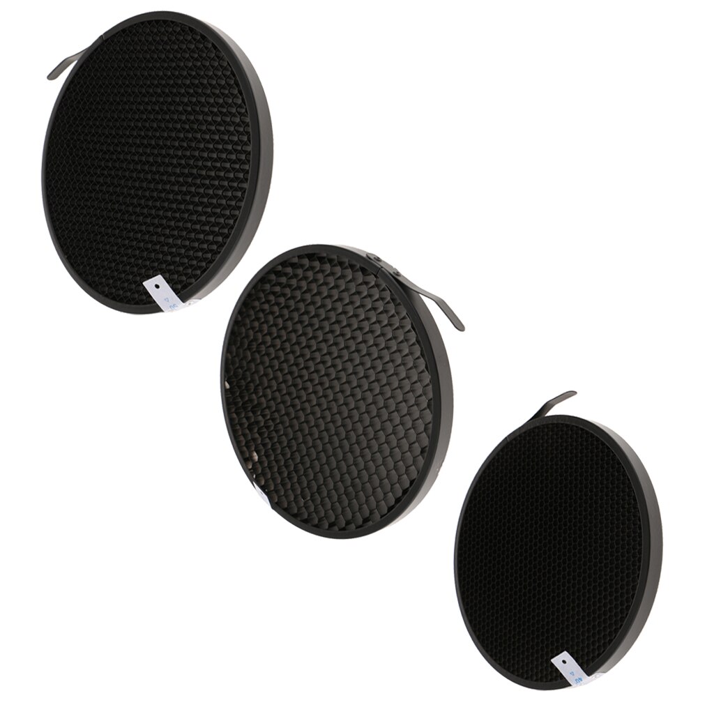 3Pcs 60 50 40 Degree Honeycomb Grid Mesh for 7inch Standard Reflector Diffuser Lamp Shade Photography Acces