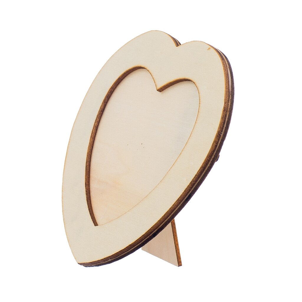 MagiDeal-marco de fotos de corazón de amor de madera, marco de fotos artesanal, Base de arte, de cumpleaños para niños y bodas