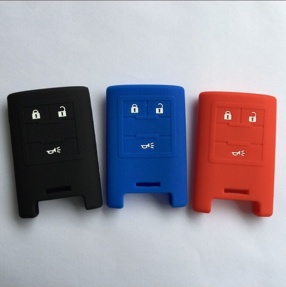 Keyless Entry Key FOB Cover For Chevrolet Corvette C6 Key Holder Silicone Remote Case 3 Buttons