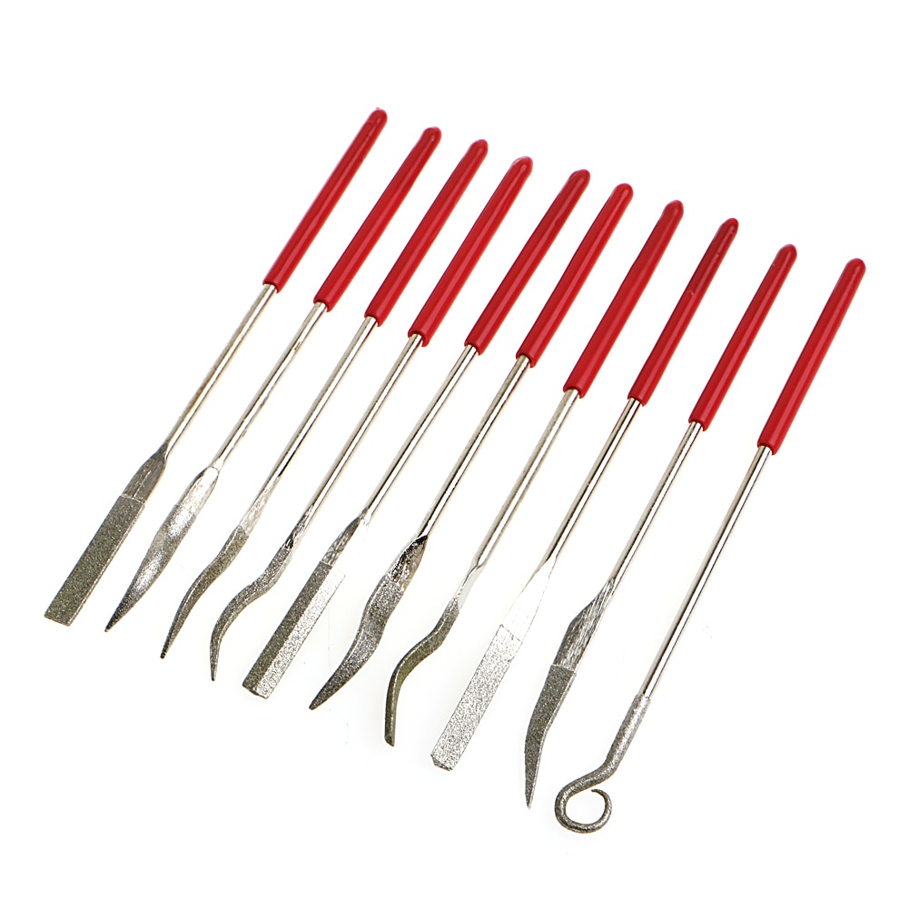 OOTDTY 10 pièces/ensemble diamant enduit Riffler fichiers montre mécanique bijoux fichiers outils ensemble SEP28_40