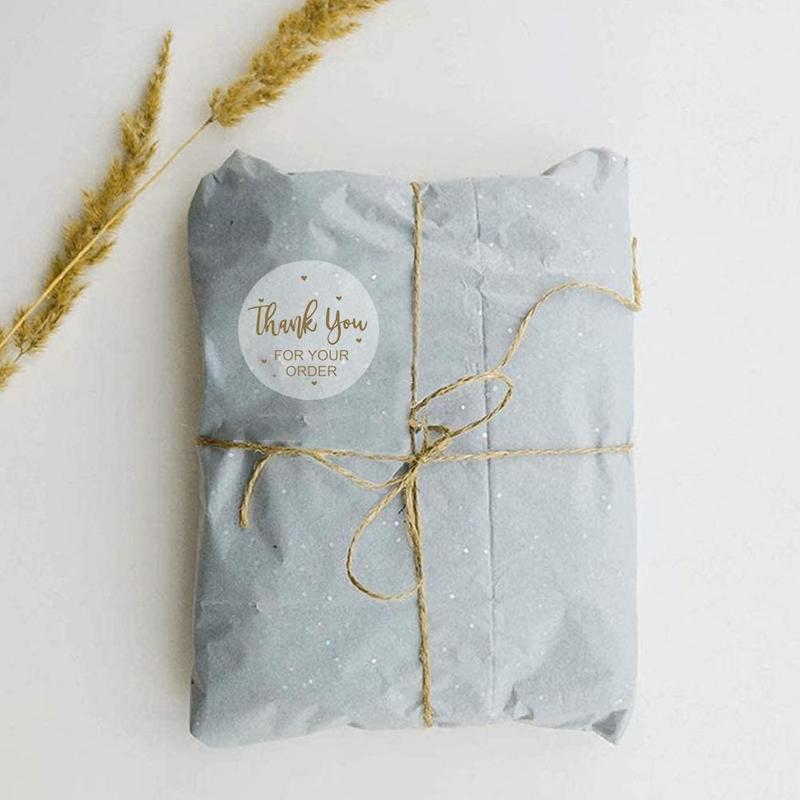 500 Labels per roll Round Natural Kraft ”HandMade labels Stickers“ Love sticker Stationery You With Seal Stickers “‘Thank P S1M9