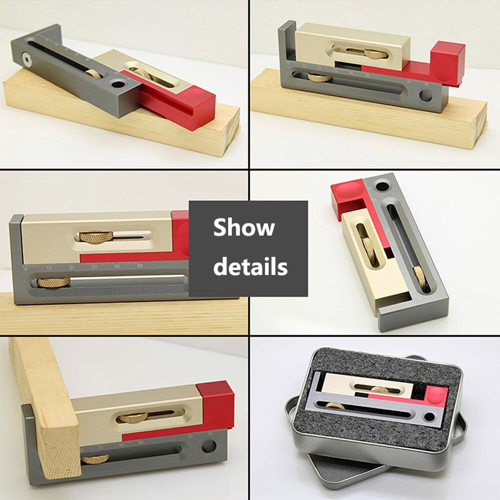 Table Saw Slot Adjuster Mortise and Tenon Tool Woodworking Movable Measuring Block Tenonmaker Length Compensation