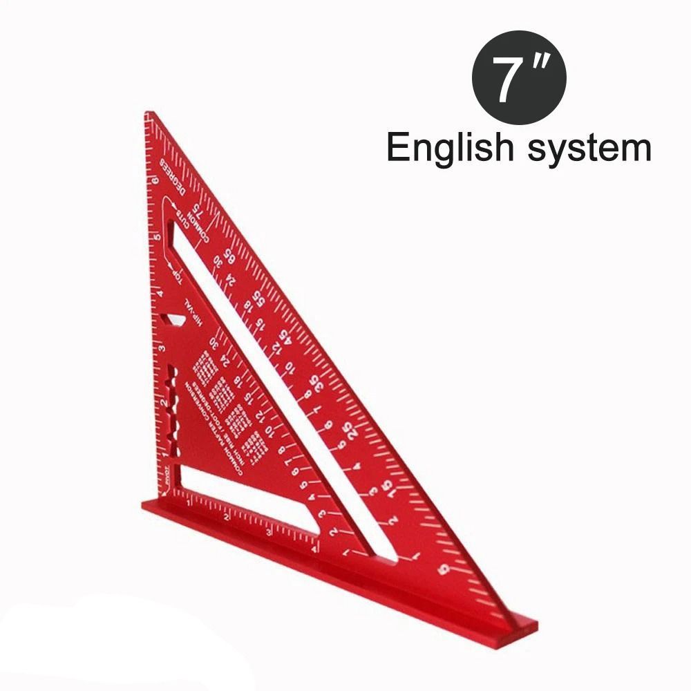 Règle triangulaire en alliage de 7 pouces, outil de mesure d'infraction, outils de charpentier, MeaccelerAngle, vitesse, calcul carré, outils de travail,: Argent