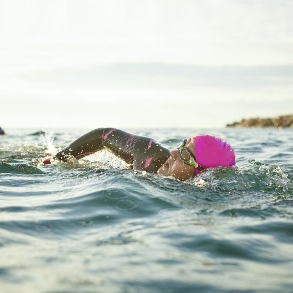 Svømmehat dygtig fremstilling svømmehat kvinder langt hår badehætte drapere fleksibel svømmehat ørebeskytte