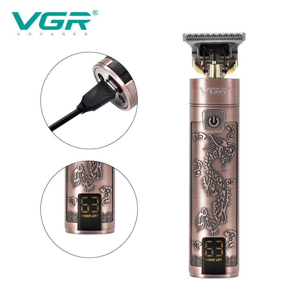VGR 076 – tondeuse à cheveux électrique pour hommes, rasoir , soins personnels, rasoir LCD Rechargeable, T9 VGR V076