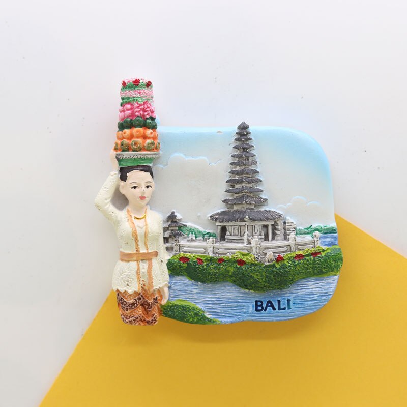 Magneet Bali Oostenrijk Italië Vs Souvenir Vierkante Kleurrijke Decoratie Magnetische Sticker Stad Gebouw Kunst Ambachten Hars: Bali