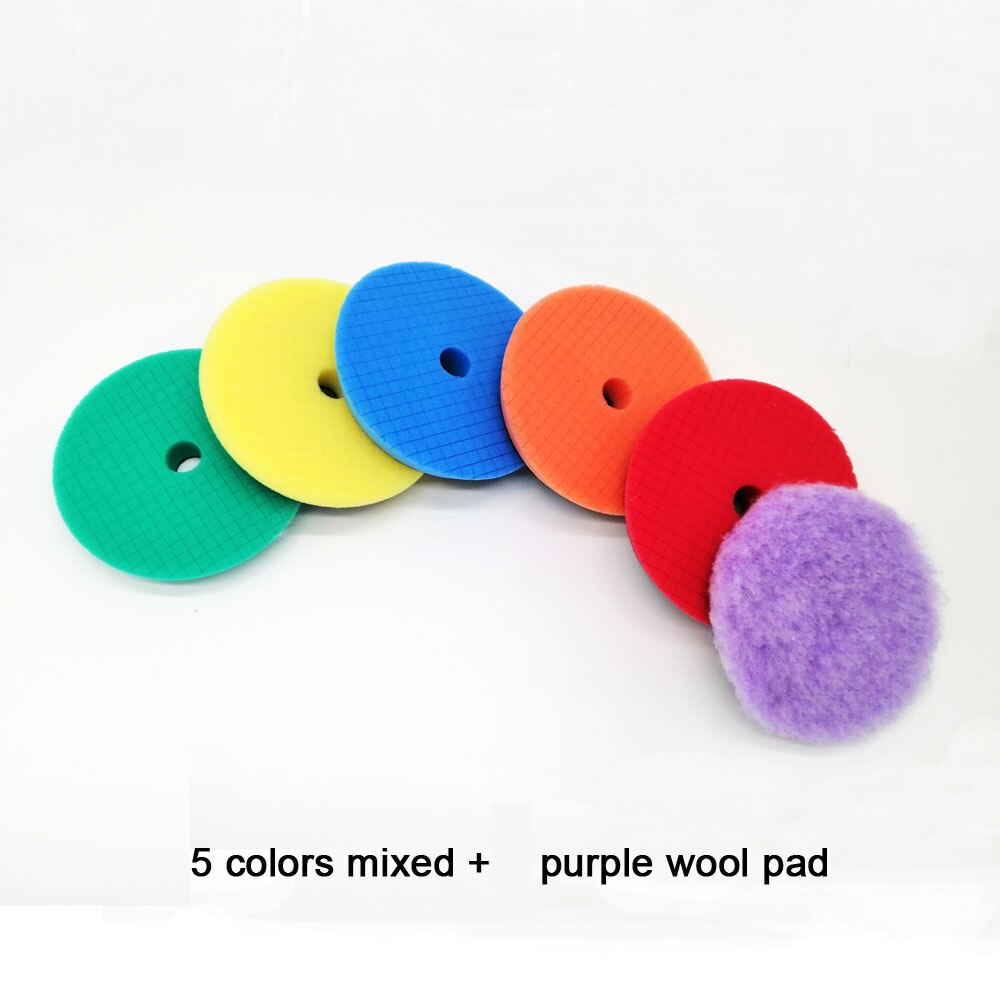 5&amp;6inch Polishing Wheels Automotive Polishing Berets For Polishing Machine Car Polishing Pads Sponge For Polishing Cars: 6PCS Kit 2 / 6Inch Backer