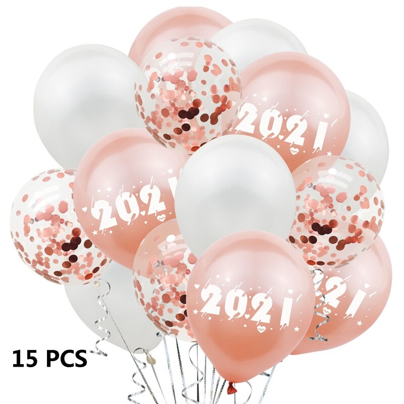 10/15 stk balloner 12 tommer lykkeligt årstal trykt latexballoner år tema fest dekoration balloner: Rose rød 15 stk