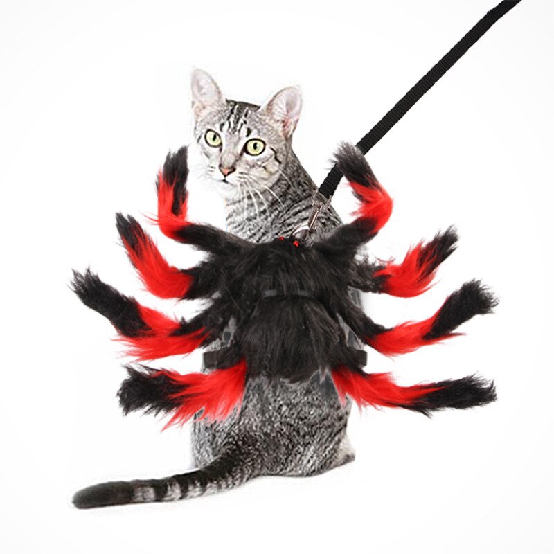 MICATALE-ropa de araña para Halloween, disfraz de simulación de cachorro de araña roja para perros y gatos, traje divertido de , novedad
