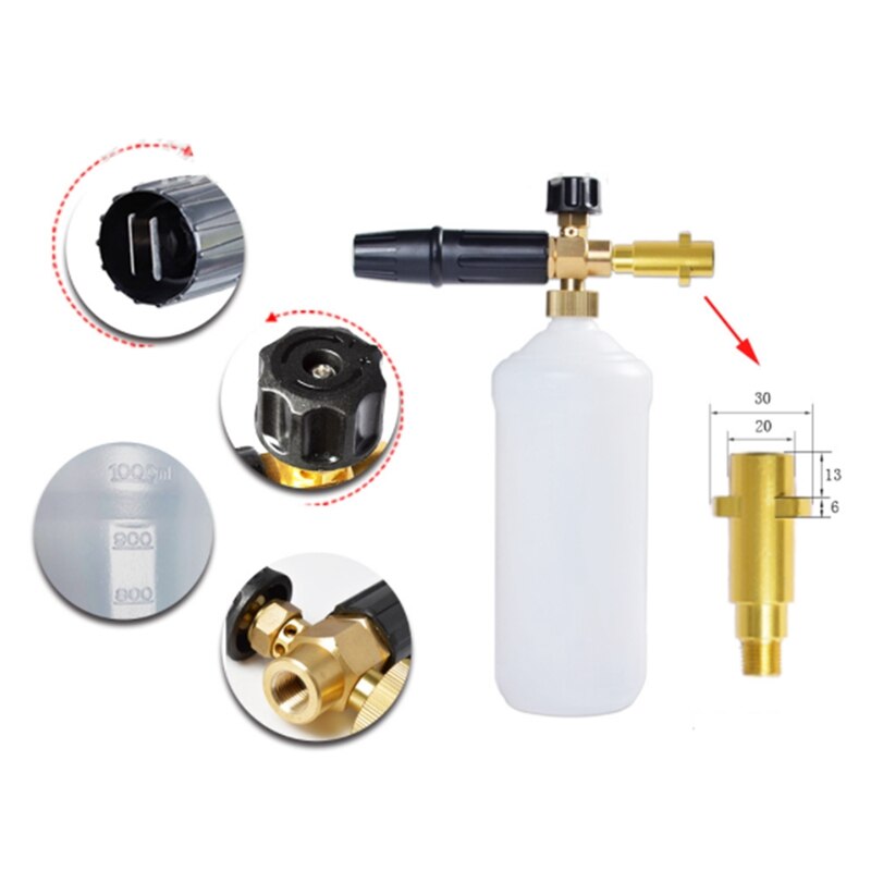 1L Foam Generator Foam Nozzle Suitable for Karcher K2 K3 K4 K5 K6 K7 Tornado Nozzle High Pressure Cleaning Watering Can