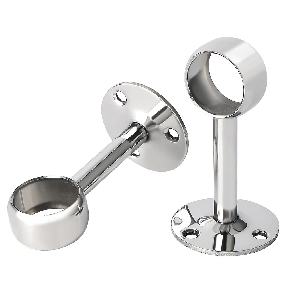 2pc Stainless Steel Flange Bracket 25mm Pipe Bracket Clothes Rod Seat Hanger Closet Rod Support Socket Flange Pipe Bracke: Chrome