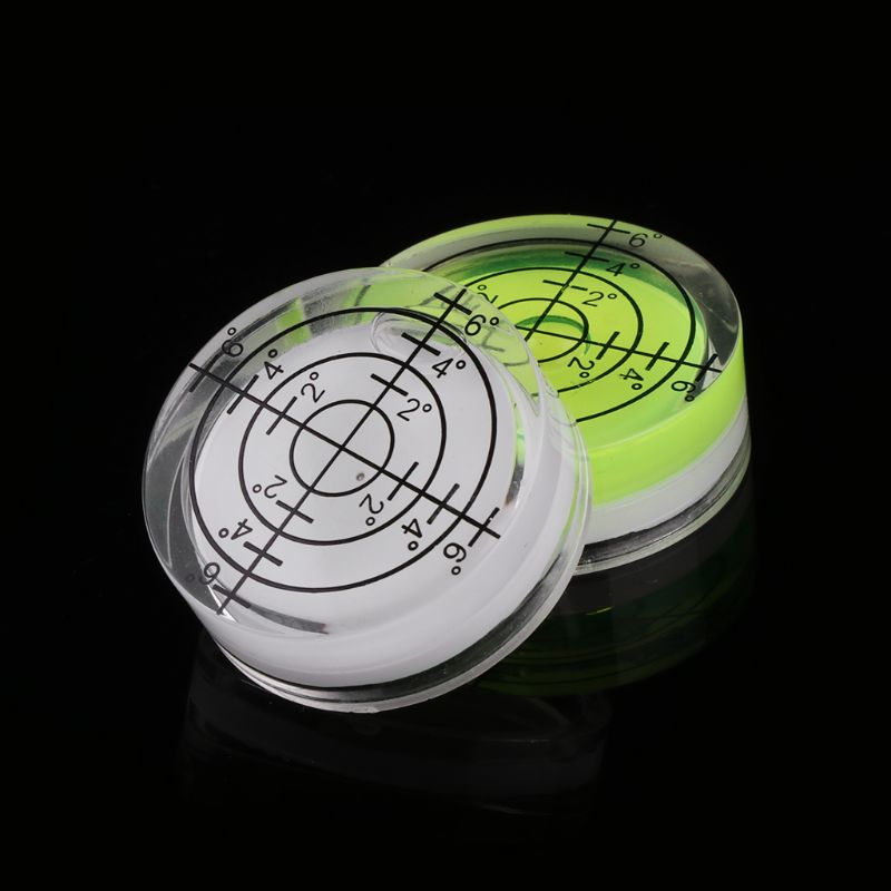 2 pièces 32*12mm niveau à bulle rond blanc vert Bullseye outil de mesure de niveau à bulle