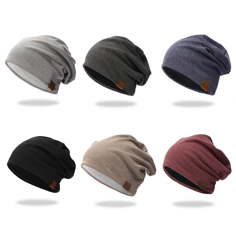 Gorros casuales de algodón, tejido elástico térmico, ligero, cálido, para invierno, gorros deportivos