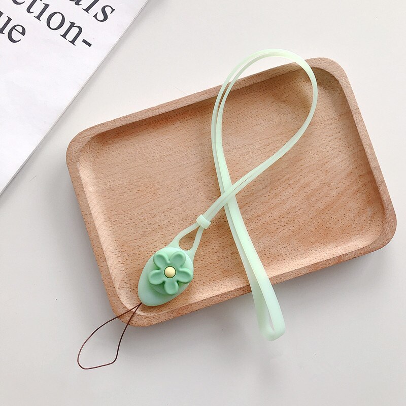 Cute Flower Mobile Phone Straps Rope Cartoon Strap Neck Lanyards Hand Strap For Phone Case Long Rope Lariat For Name Card Chain: Green ( long )