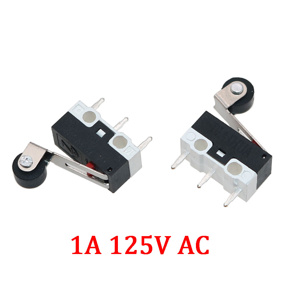 3 Pins 1A/5A 125V/250V Mini Micro Limit Switch Terminals SPDT Roller Arc lever Snap Action Push Micro Mouse switches C NO NC: 4XL / Brown