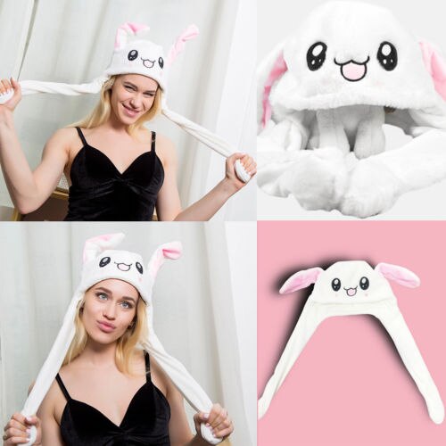 Afslappet smuk sød kanin hat shake move ører dyr cosplay kostume legetøj fødselsdag douyin gifs
