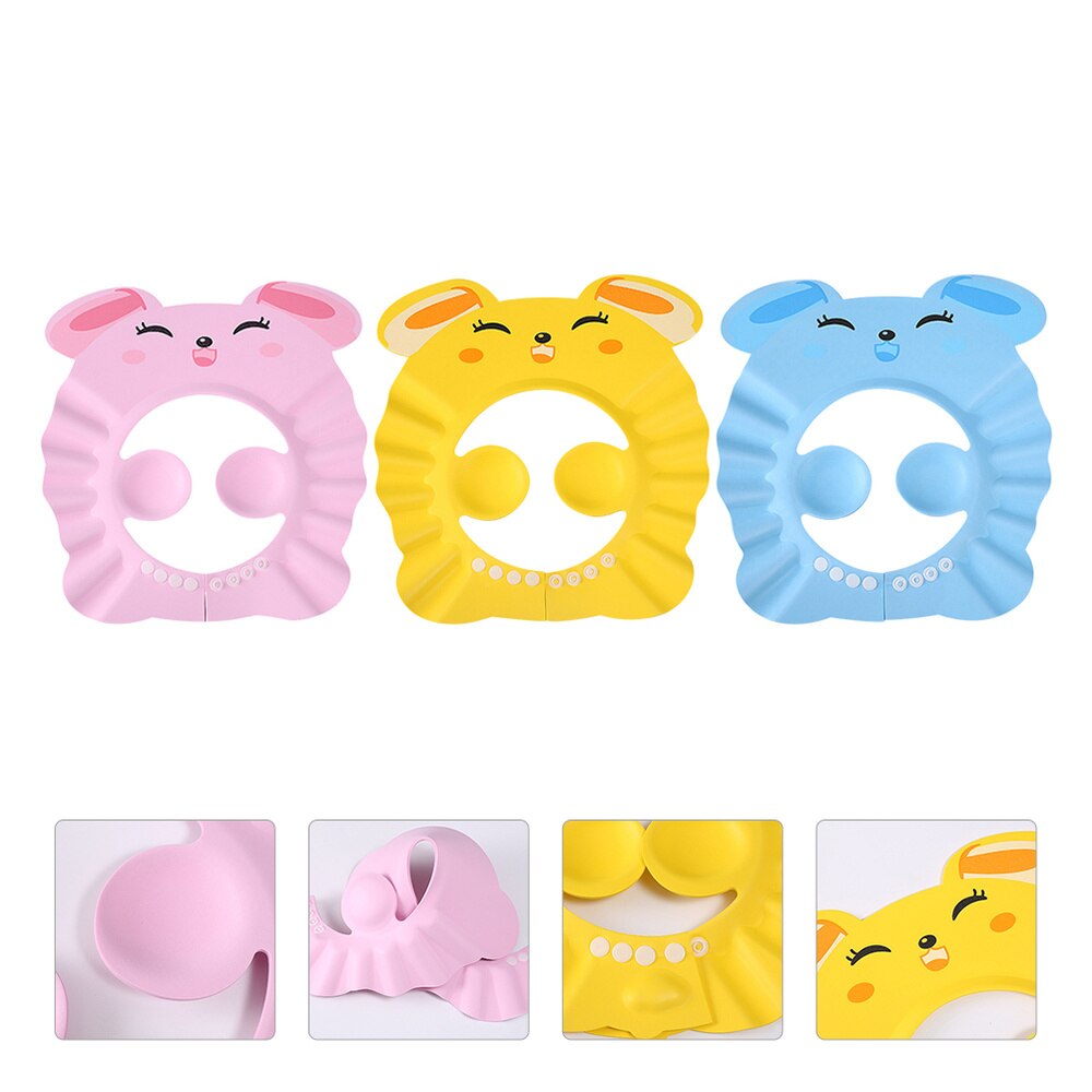 3 szt. Kąpiel dla dzieci kapelusz szampon dla dzieci kapelusz czepek kąpielowy dla szamponu dla niemowląt prysznic dla dzieci